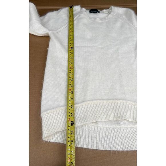 Cynthia Rowley Sweater womens sz large white pullover quarter sleeve rabbit hair - Picture 9 of 11
